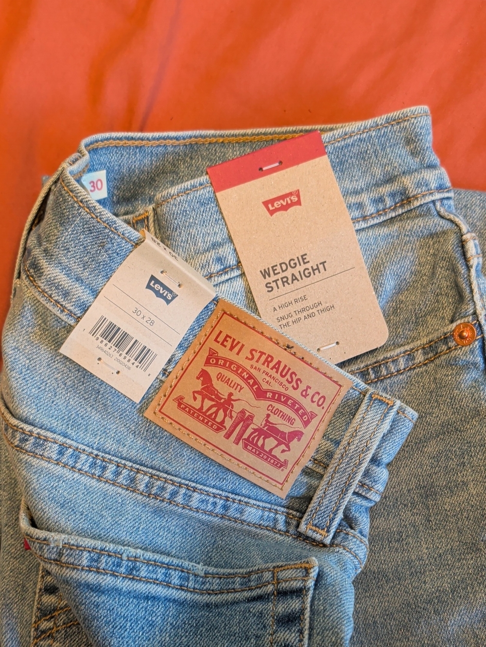 Levi's Wedgie Straight High-Rise Jeans in Light Blue Denim